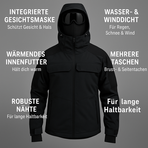 Joketland™ – Arctic Tactical Jacke mit Gesichtsmaske
